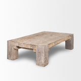 Mercana McArthur Rectangular Reclaimed Wood W/ White Wash Coffee Table