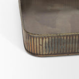 Mercana Varun Square Antiqued Brass Metal Tray (Set of 2)