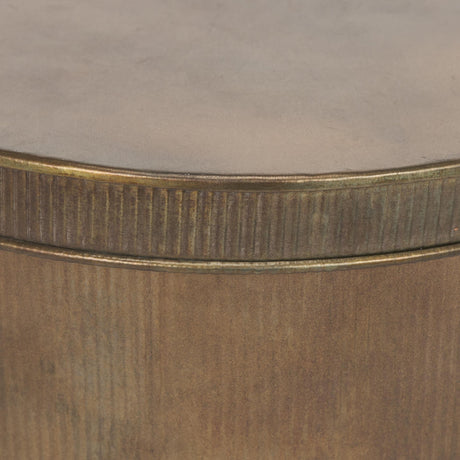 Mercana Josephine Round Antique Gold Metal Box (Set of 2)