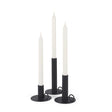 Mercana Noir Matte Black Metal Candle Holders (Set of 3)