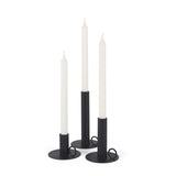 Mercana Noir Matte Black Metal Candle Holders (Set of 3)