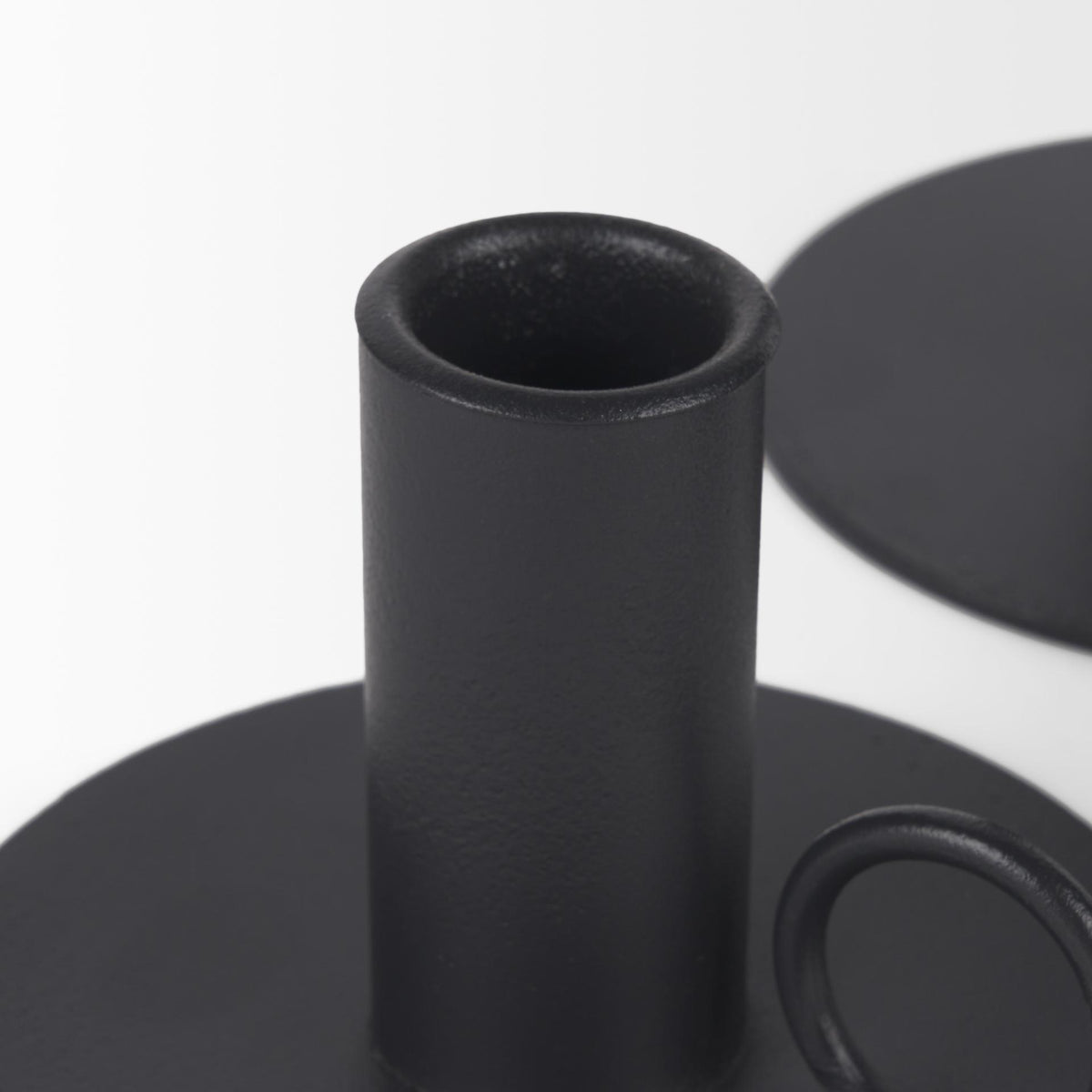 Mercana Noir Matte Black Metal Candle Holders (Set of 3)