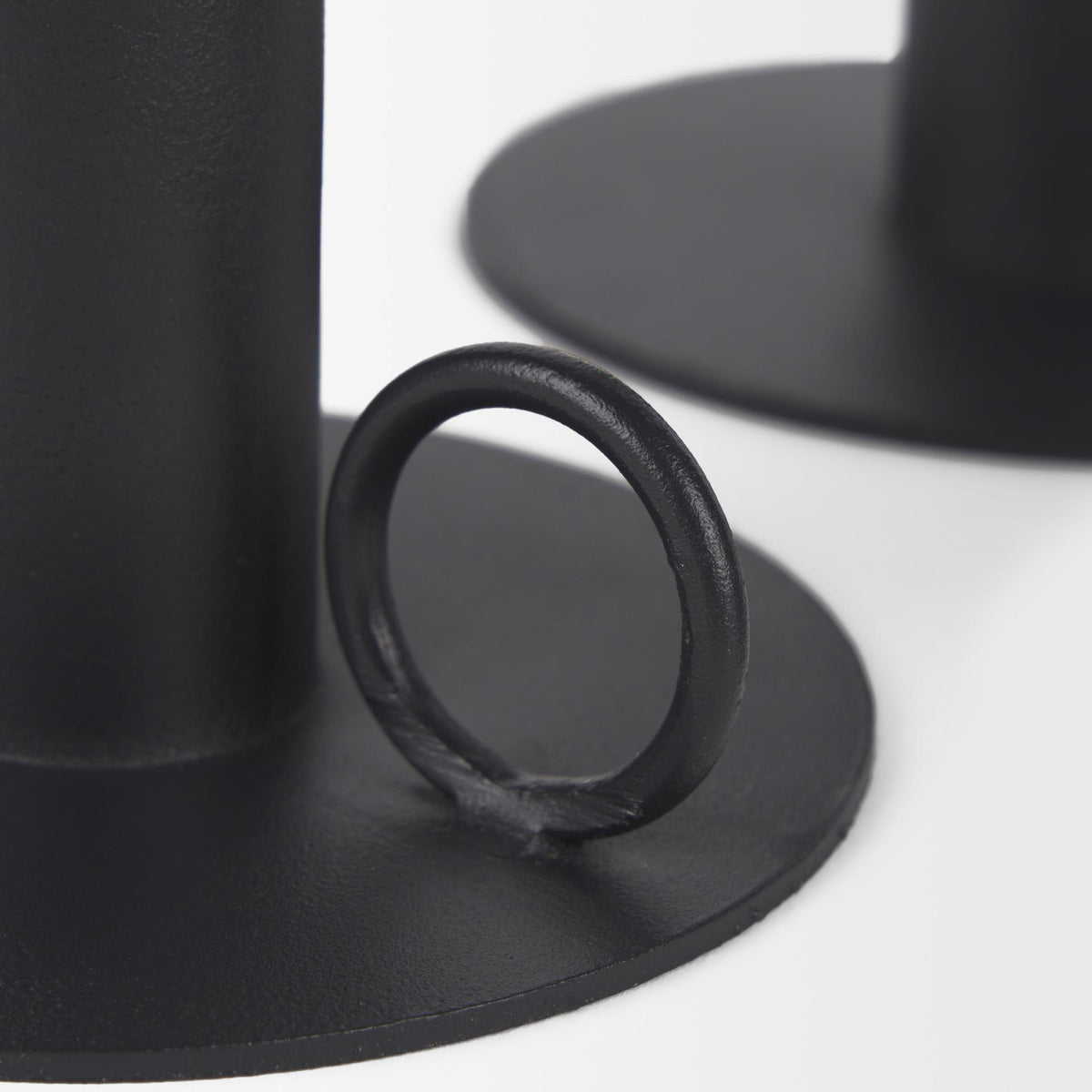Mercana Noir Matte Black Metal Candle Holders (Set of 3)