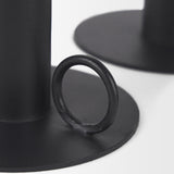 Mercana Noir Matte Black Metal Candle Holders (Set of 3)