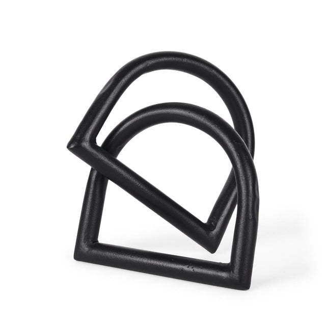 Mercana Locke Large Matte Black Metal Decorative Object