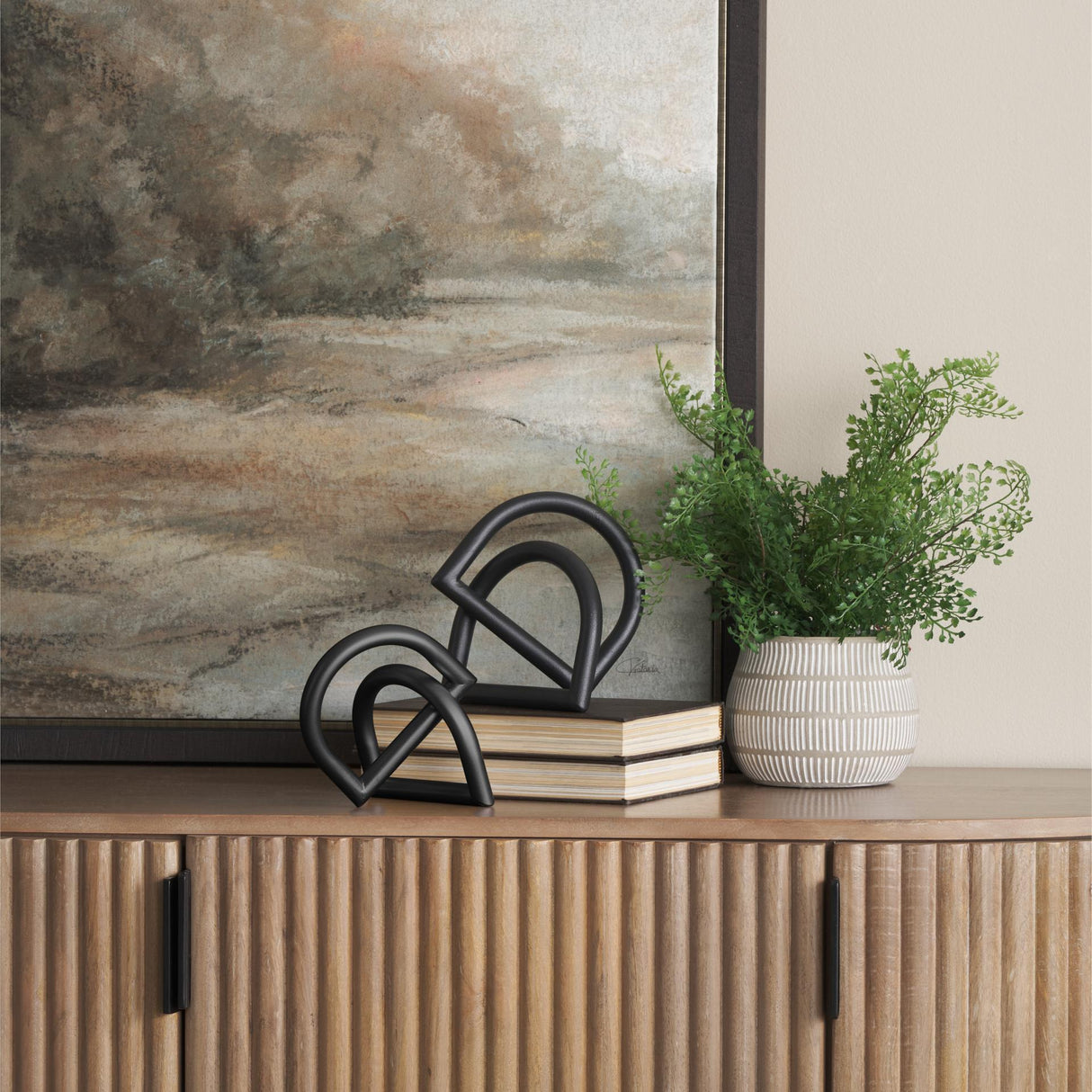 Mercana Locke Large Matte Black Metal Decorative Object