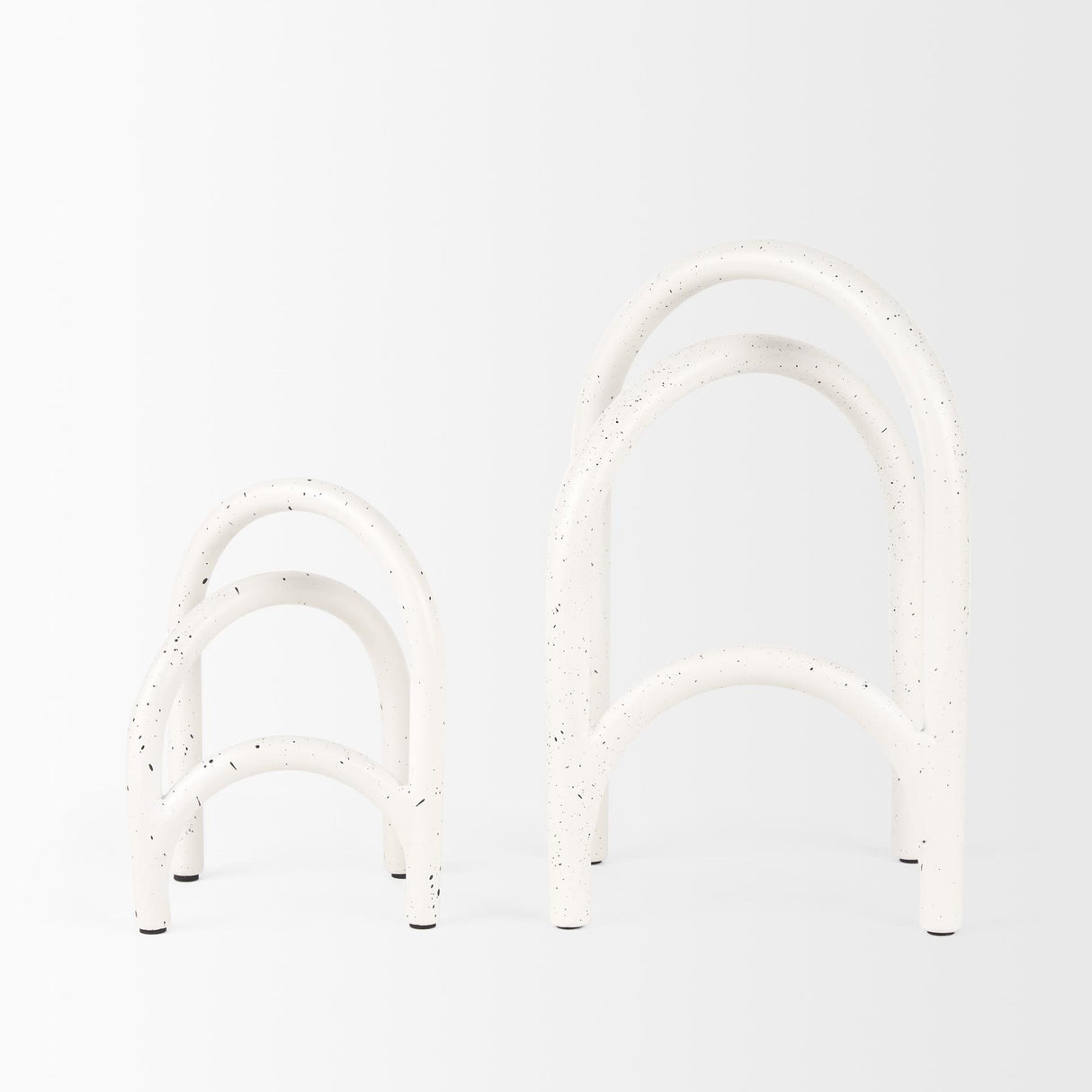 Mercana Springe White & Gray Speckled Arch Decorative Object (Set of 2)
