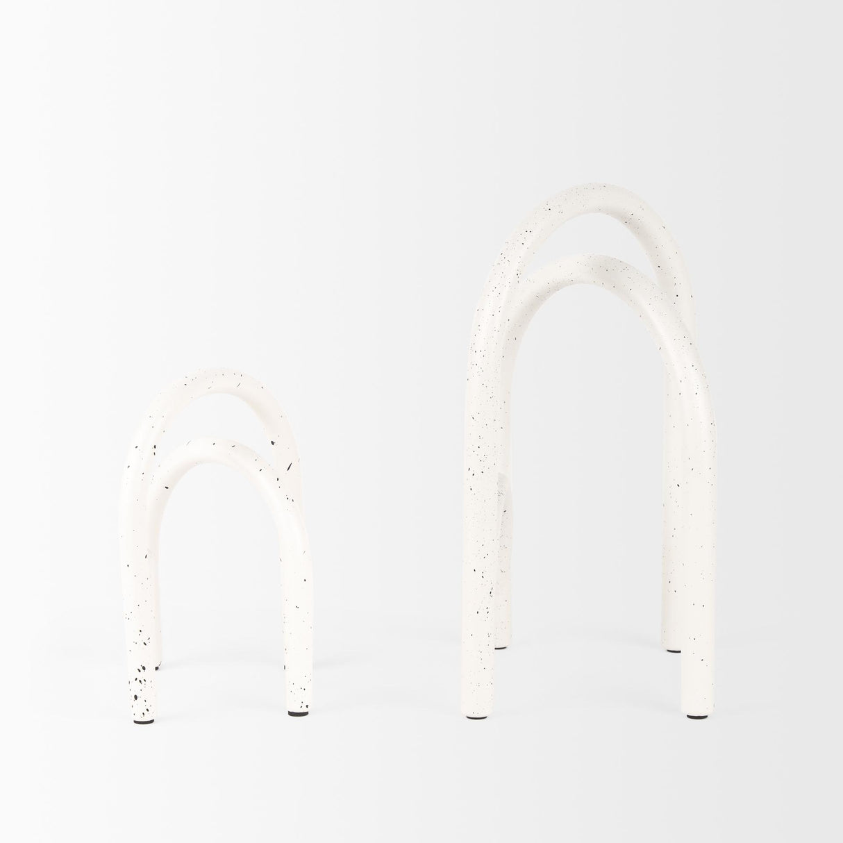 Mercana Springe White & Gray Speckled Arch Decorative Object (Set of 2)