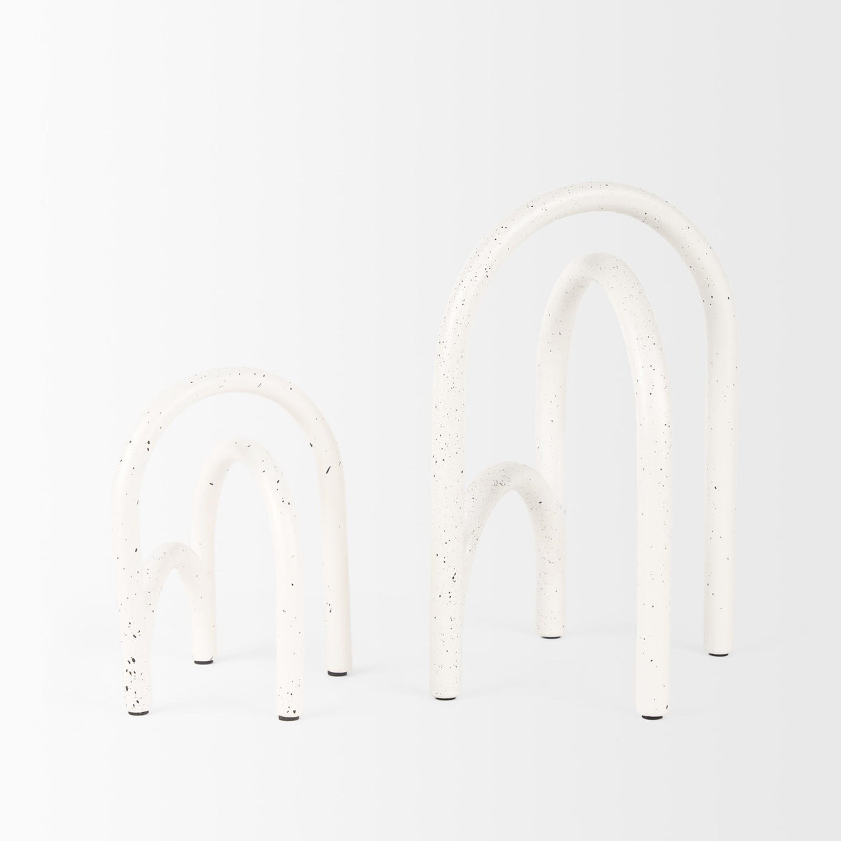 Mercana Springe White & Gray Speckled Arch Decorative Object (Set of 2)