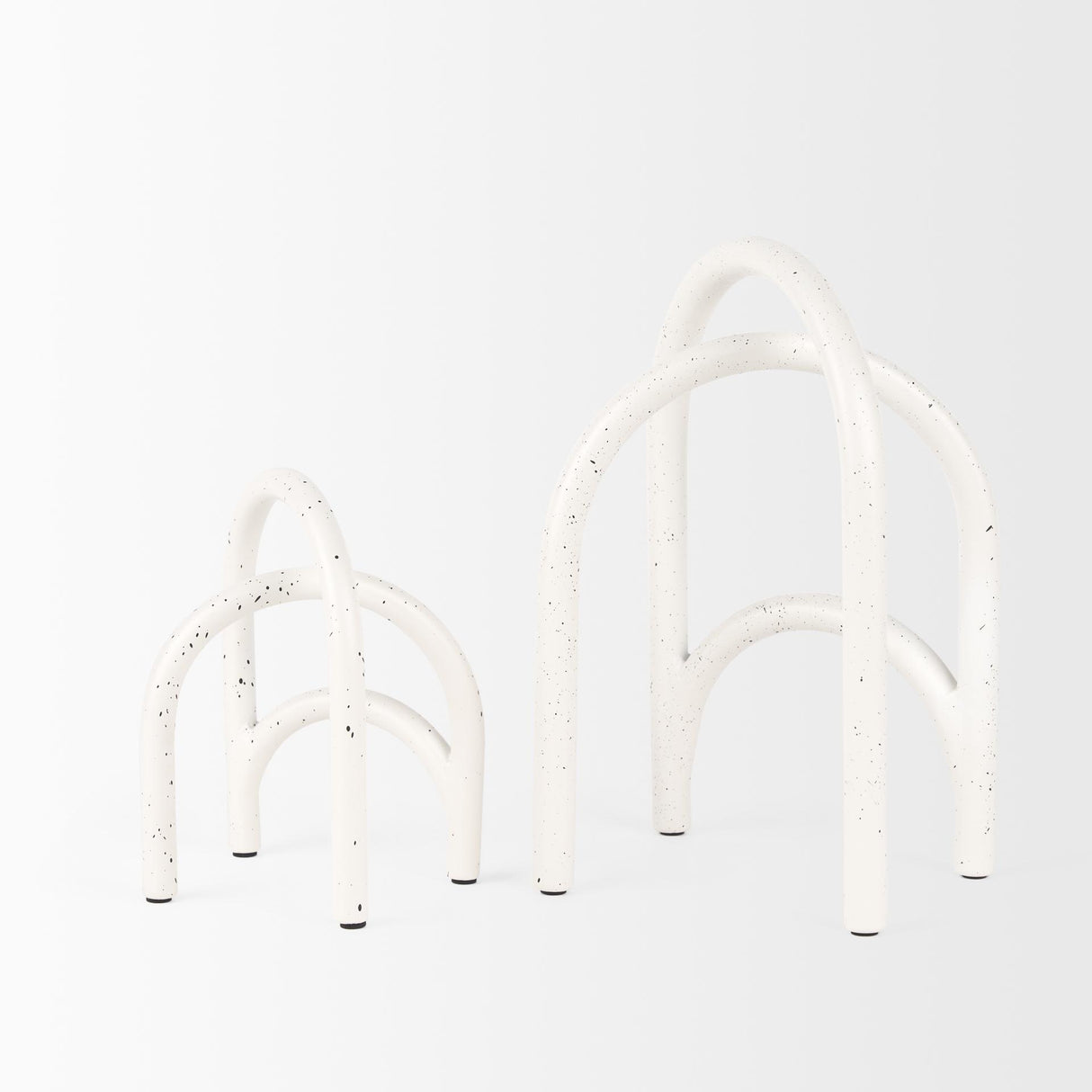 Mercana Springe White & Gray Speckled Arch Decorative Object (Set of 2)