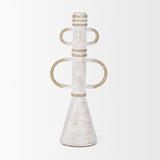 Mercana Ziva Large Distressed White Metal Sculptural Object