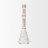 Mercana Ziva Large Distressed White Metal Sculptural Object