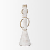 Mercana Ziva Large Distressed White Metal Sculptural Object