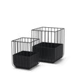 Mercana Verna Matte Black Wire Cage Metal Planters (Set of 2)