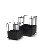 Mercana Verna Matte Black Wire Cage Metal Planters (Set of 2)