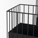 Mercana Verna Matte Black Wire Cage Metal Planters (Set of 2)