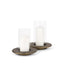Mercana Vivian Gold Metal and Glass Hurricane Candle Holder (Set of 2)