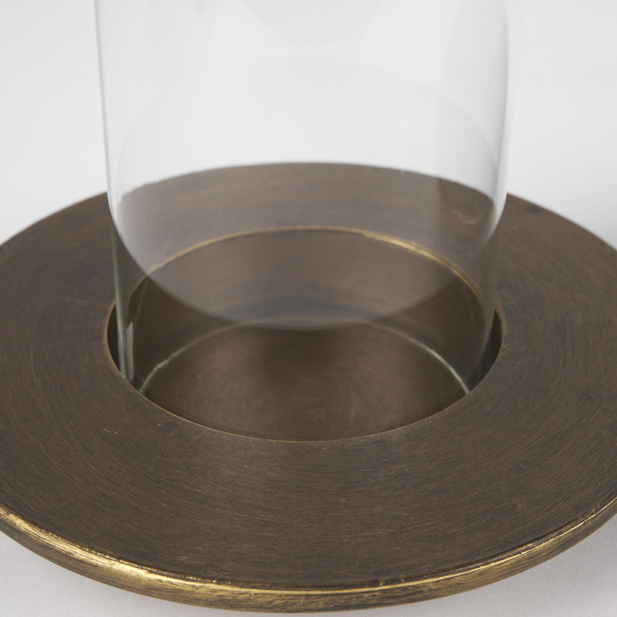 Mercana Vivian Gold Metal and Glass Hurricane Candle Holder (Set of 2)