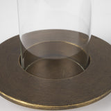 Mercana Vivian Gold Metal and Glass Hurricane Candle Holder (Set of 2)