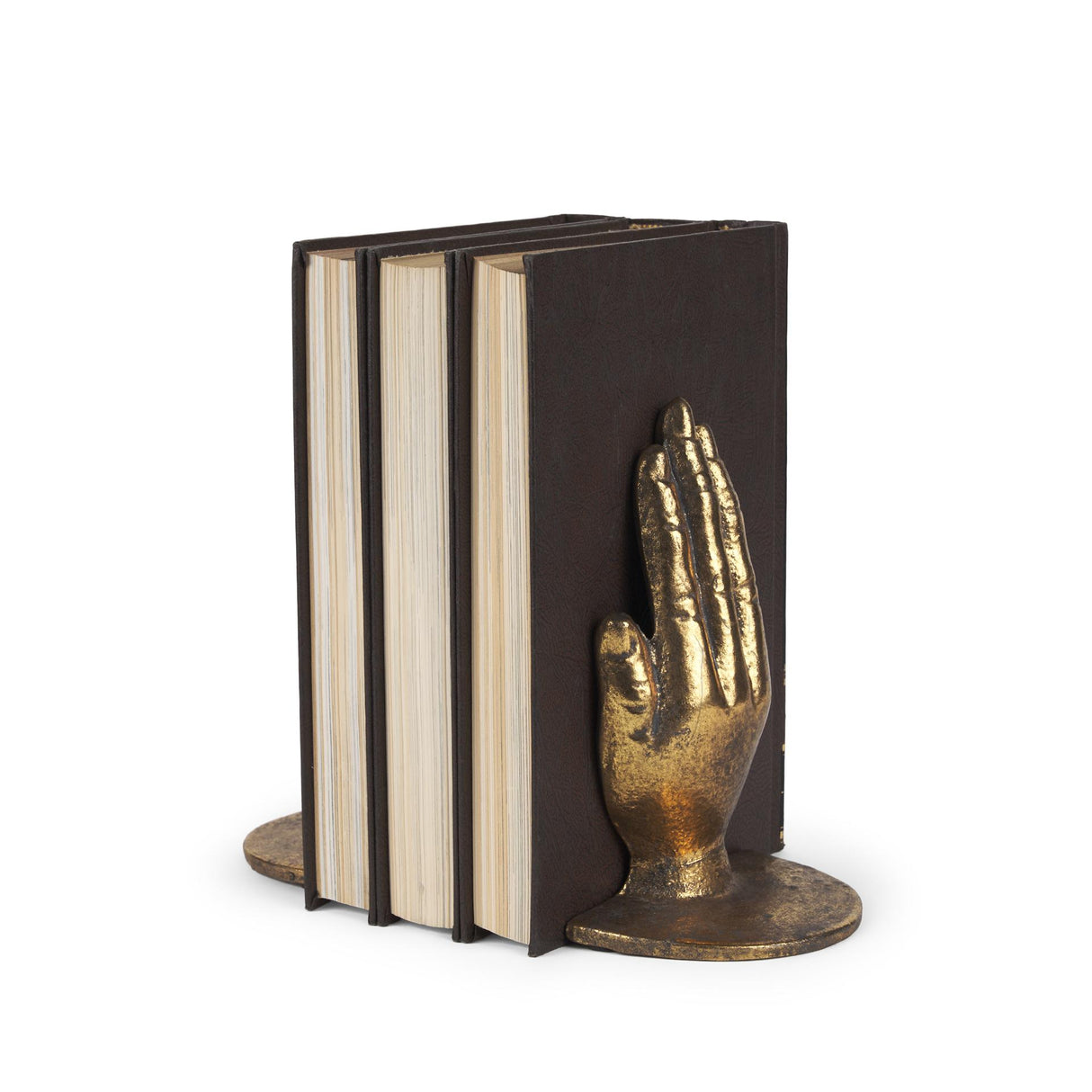 Mercana Praying Hands Gold Cast Iron Book Ends