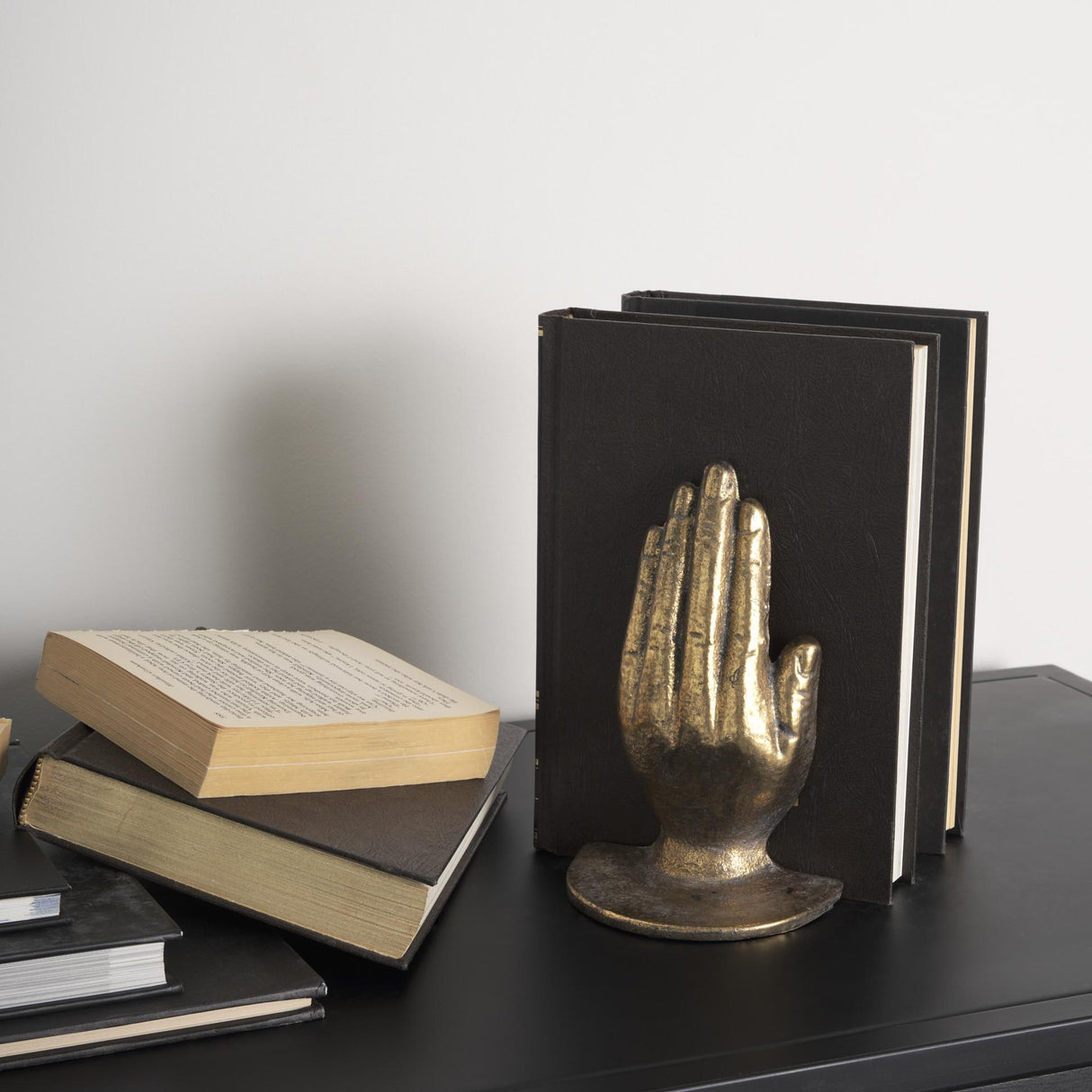 Mercana Praying Hands Gold Cast Iron Book Ends
