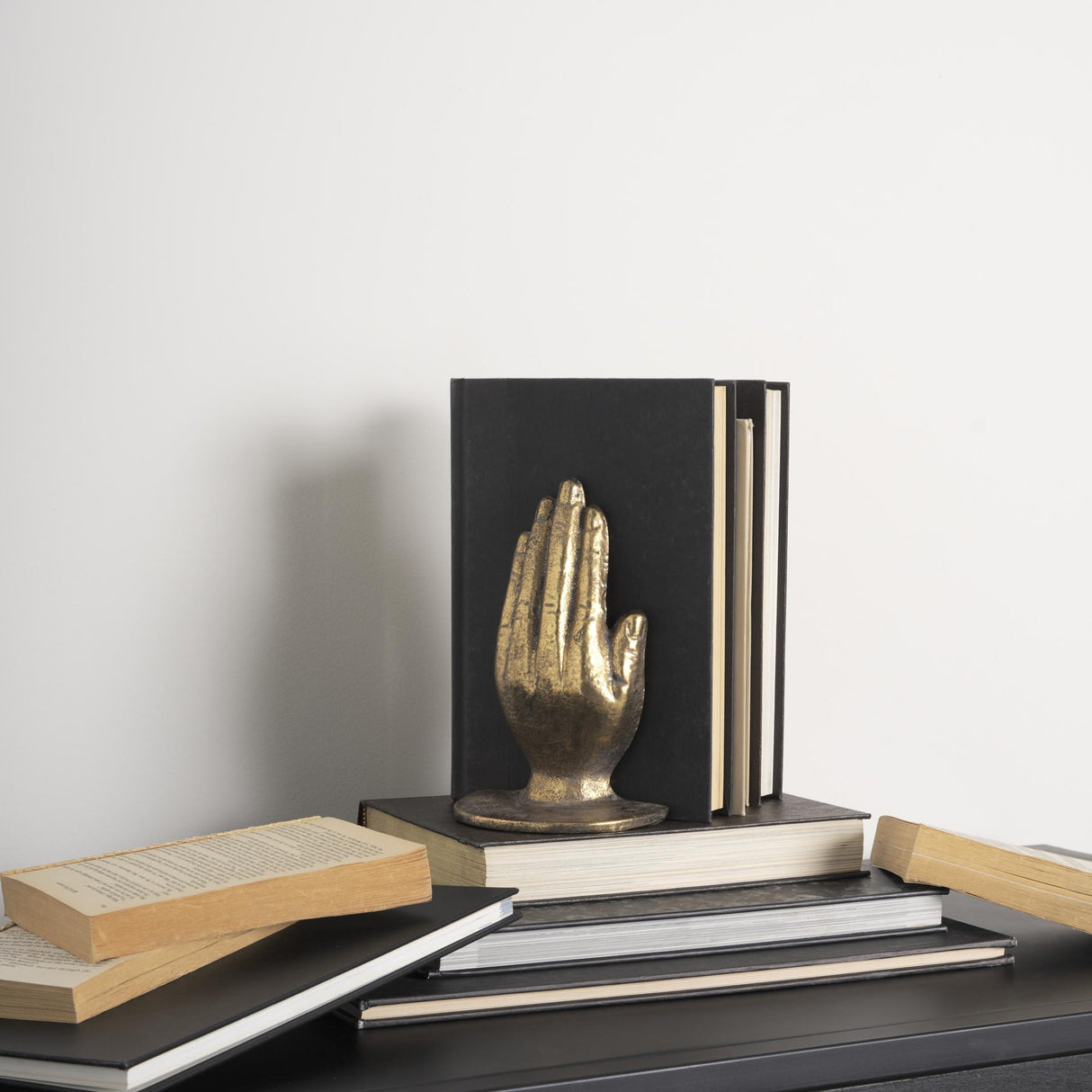 Mercana Praying Hands Gold Cast Iron Book Ends