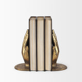 Mercana Praying Hands Gold Cast Iron Book Ends