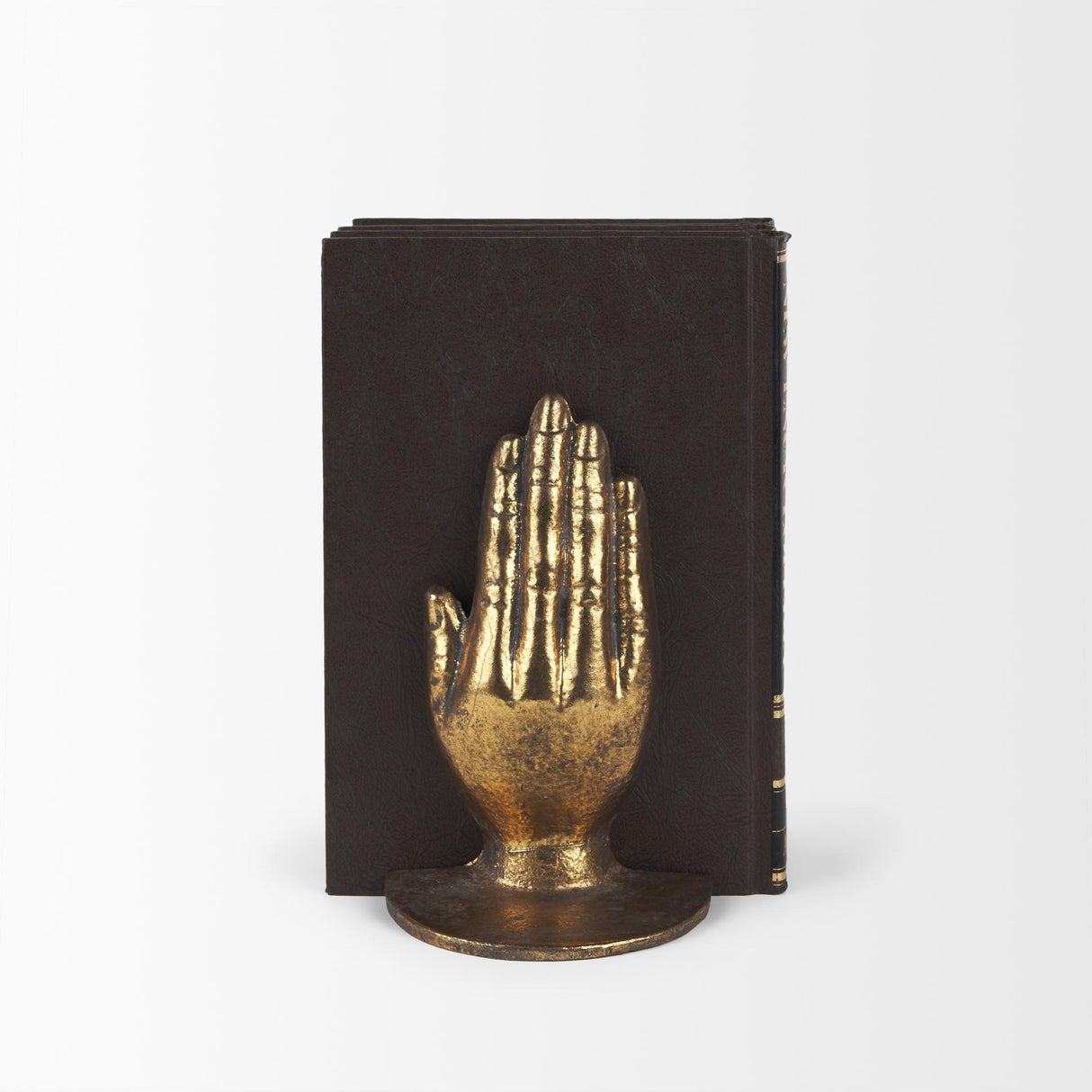 Mercana Praying Hands Gold Cast Iron Book Ends