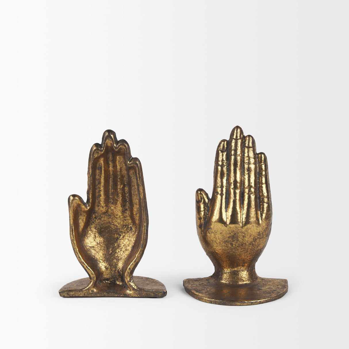 Mercana Praying Hands Gold Cast Iron Book Ends