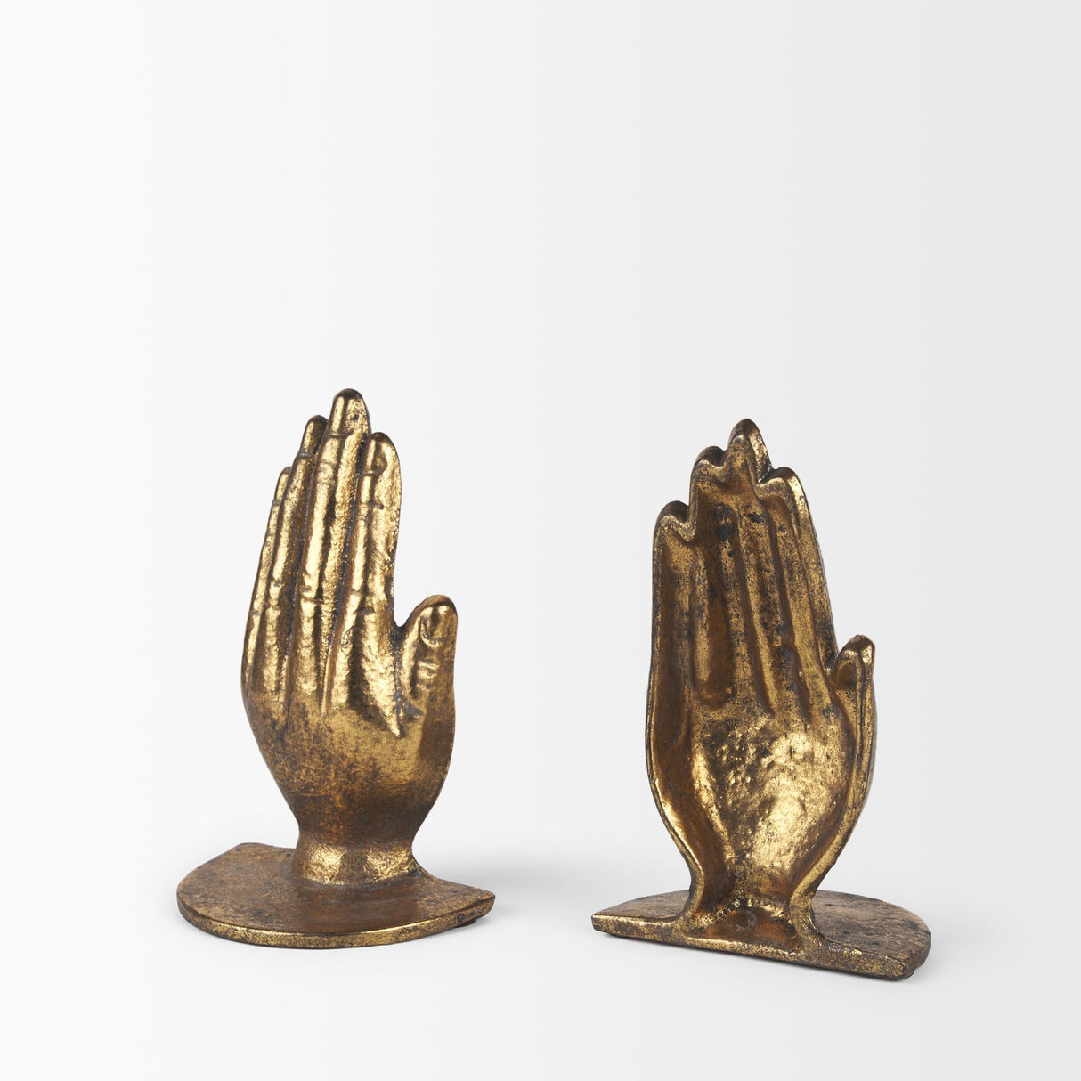 Mercana Praying Hands Gold Cast Iron Book Ends