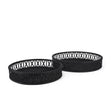 Mercana Thea Matte Black Wicker Trays (Set of 2)