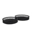 Mercana Thea Matte Black Wicker Trays (Set of 2)