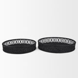 Mercana Thea Matte Black Wicker Trays (Set of 2)