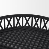 Mercana Thea Matte Black Wicker Trays (Set of 2)