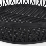 Mercana Thea Matte Black Wicker Trays (Set of 2)