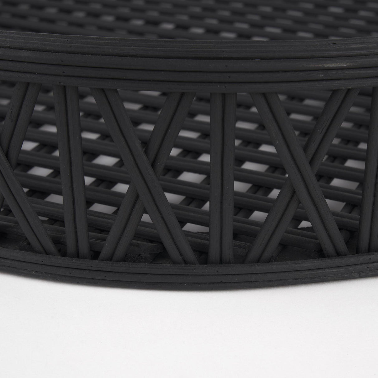 Mercana Thea Matte Black Wicker Trays (Set of 2)