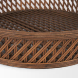 Mercana Thala Medium Brown Round Wicker Tray (Set of 2)