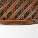 Mercana Thala Medium Brown Round Wicker Tray (Set of 2)