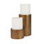 Mercana Gage Antiqued Gold Honeycomb Textured Metal Candle Holder (Set of 2)