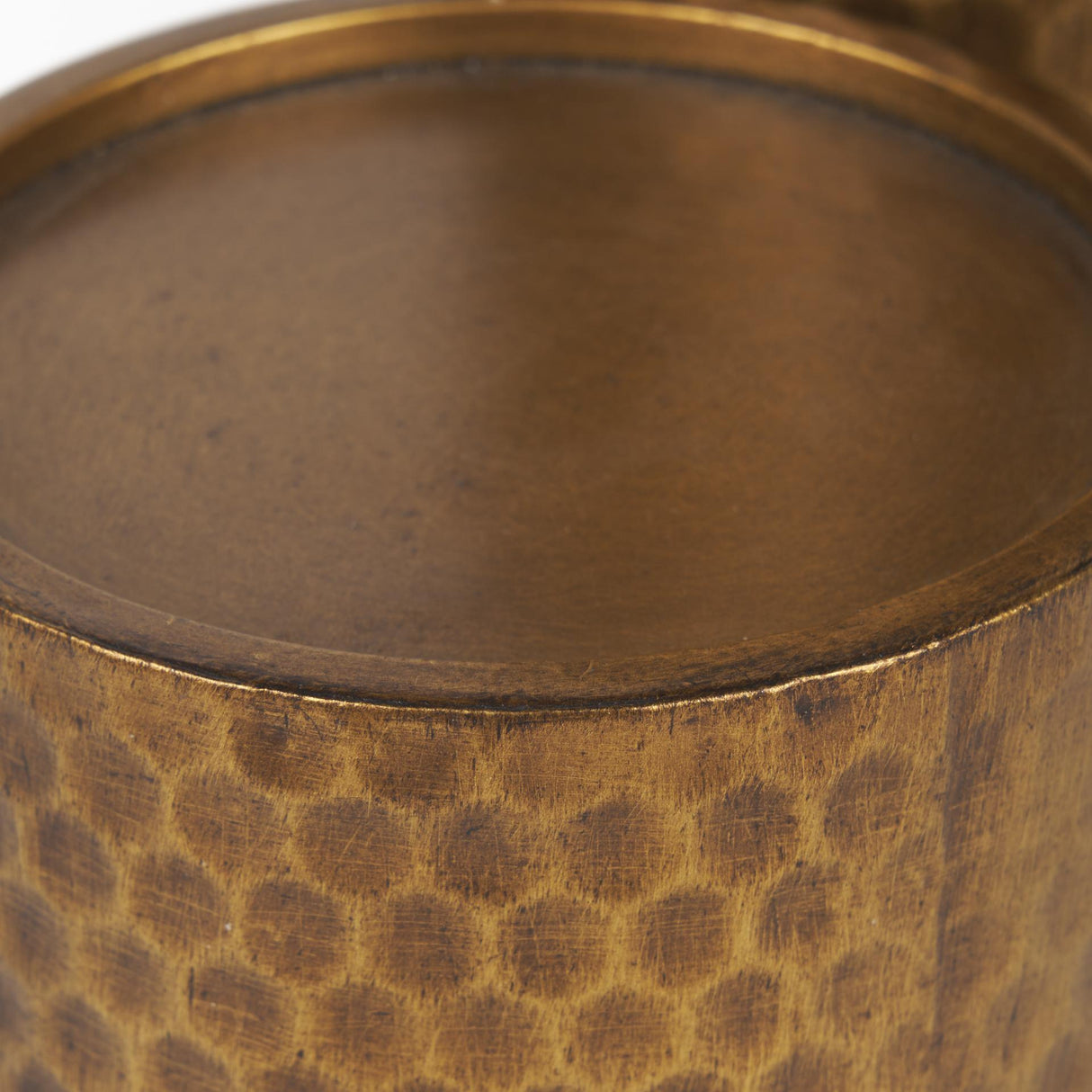 Mercana Gage Antiqued Gold Honeycomb Textured Metal Candle Holder (Set of 2)