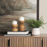 Mercana Aleena Wooden Candle Holder (Set of 2)