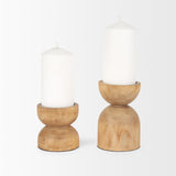 Mercana Aleena Wooden Candle Holder (Set of 2)