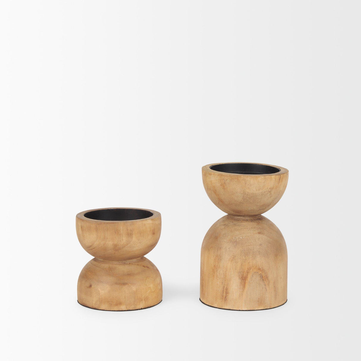 Mercana Aleena Wooden Candle Holder (Set of 2)