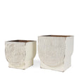 Mercana Medina Off White w/ Gold Antiquing Metal Planters (Set of 2)