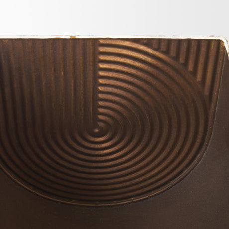 Mercana Medina Off White w/ Gold Antiquing Metal Planters (Set of 2)