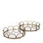 Mercana Lenore Round Metal/Mirror Tray Gold (Set of 2)
