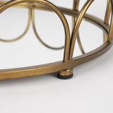 Mercana Lenore Round Metal/Mirror Tray Gold (Set of 2)
