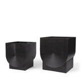 Mercana Medina Antiqued Black Metal Planters (Set of 2)