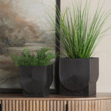 Mercana Medina Antiqued Black Metal Planters (Set of 2)