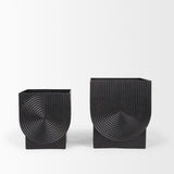 Mercana Medina Antiqued Black Metal Planters (Set of 2)